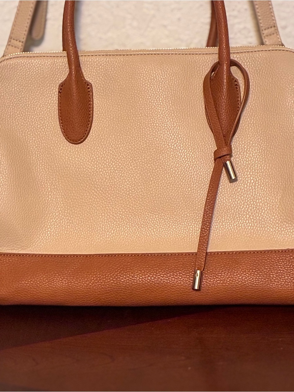 Urban Classic Two-Tone Beige & Brown Women’s Satchel/Crossbody - Picture 3 of 12